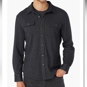 FAIR HARBOR DUNEWOOD STRETCH FLANNEL BUTTON-UP SHIRT GRAY - 2X